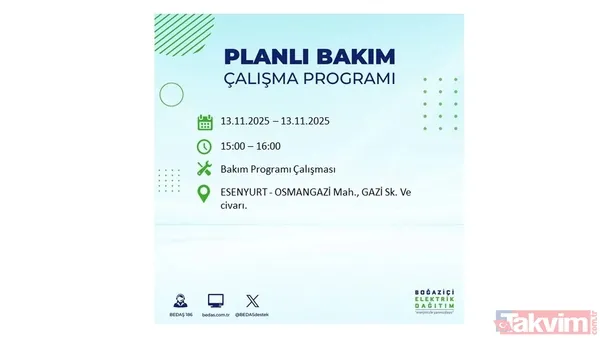 Mahallen listede olabilir! İstanbul'da büyük elektrik kesintisi: BEDAŞ 13 Kasım için saat verdi - 24