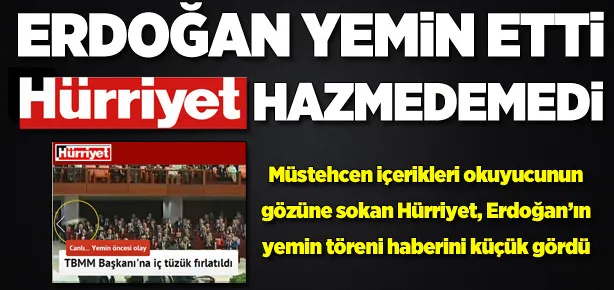 Hürriyet Erdoğan’ın Köşk’e çıkışını küçük gördü