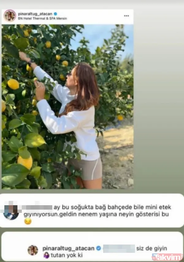 Pınar Altuğ yine online 'hoşlanmıyorum ve yalatmıyorum!' Mini eteğini eleştiren takipçisine de ağzının payını veren Pınar Altuğ... - 4