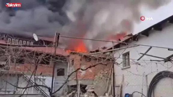 Denizli'de korkutan yangın!