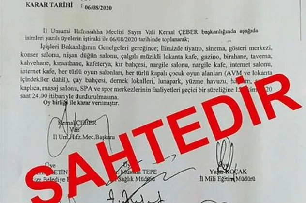 Sosyal medyada dolaşan sahte belge valiliği harekete geçirdi! Suç duyurusunda bulunacaklar