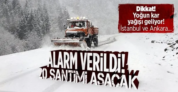 Kar yağışı alarmı verildi! Kalınlığı 20 santimi bulacak