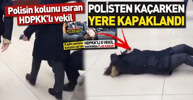 Polisi ısıran HDP'li Saliha Aydeniz yere kapaklandı