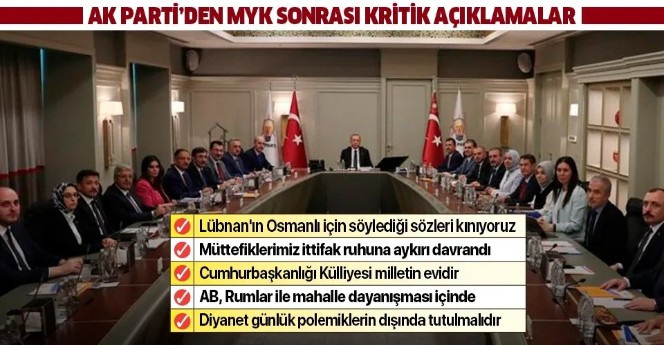 Son dakika: AK Parti MYK sonrası kritik açıklamalar