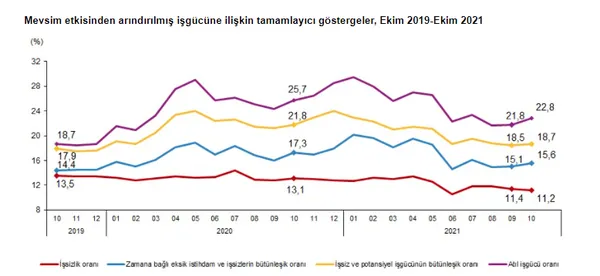 SON DAKİKA! TÜİK işgücü istatistiklerini açıkladı! İşte Ekim 2021 dönemi işsizlik rakamları-5