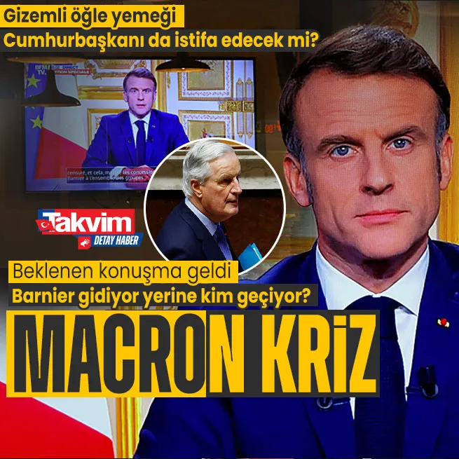 Macron da istifa edecek mi? Fransa Cumhurbaşkanı beklenen konuşmayı yaptı: Michel Barnier dönemi kapandı