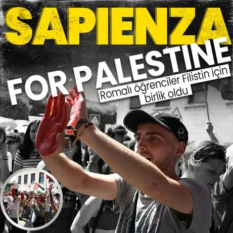 Roma’daki Sapienza Üniversitesi’nde öğrenciler Filistin için birlik oldu: Sapienza for Palestine