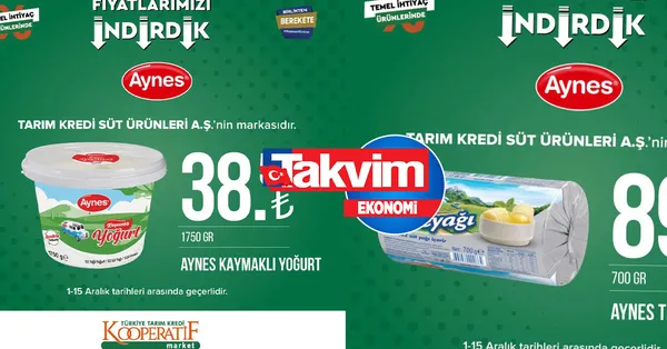 O ürün 14,75 TL’ye çakıldı! TARIM KREDİ 1-15 ARALIK 2022 İNDİRİMLİ KATALOG! %40’a varan indirim listesi! Ayçiçek yağı, yoğurt, siyah çay, süt...