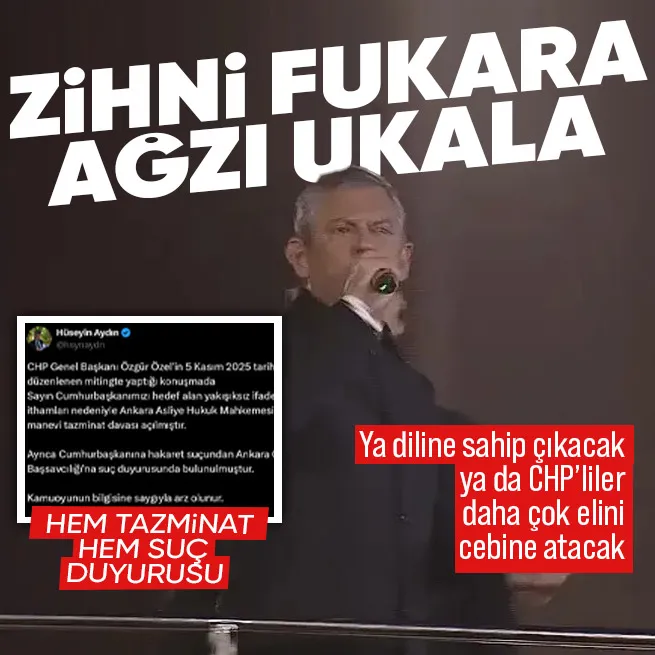 Son dakika: Başkan Erdoğandan Özgür Özele 500 bin TLlik tazminat davası! Başsavcılığa suç duyurusu