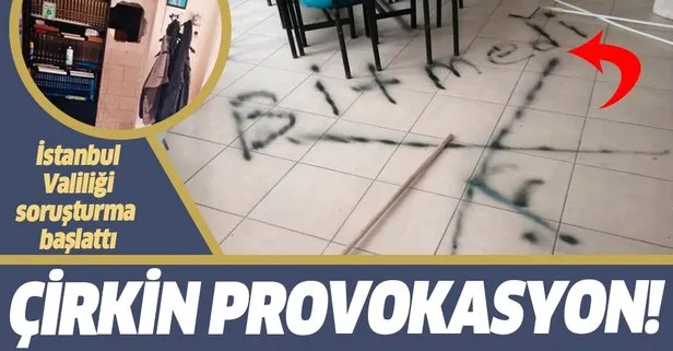 Sultanbeyli’de aşağılık provokasyon! Cemevine ’Bitmedi’ yazıldı