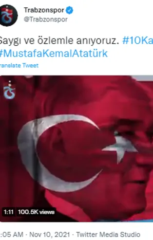 Spor kulüplerinden 10 Kasım paylaşımları