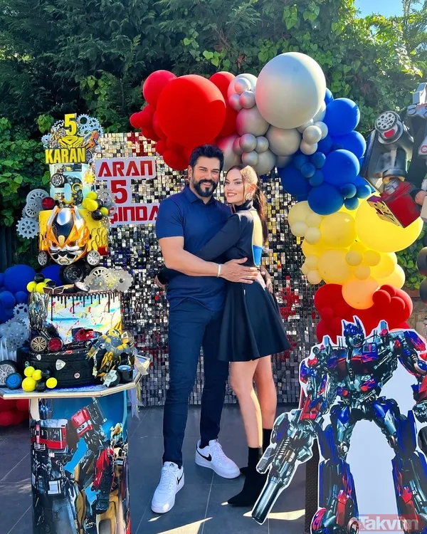 Burak Özçivit ve Fahriye Evcen’in ilk göz ağrısı Karan 5 yaşına bastı! Eğlenceli partiden görüntüler sosyal medyayı salladı - 4