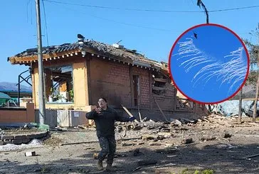 Tatbikat faciaya döndü! Güney Kore ordusu köyü bombaladı! Yaralılar var