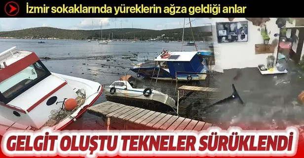 İzmir'de deprem sırasında gelgit oluştu, tekneler sürüklendi