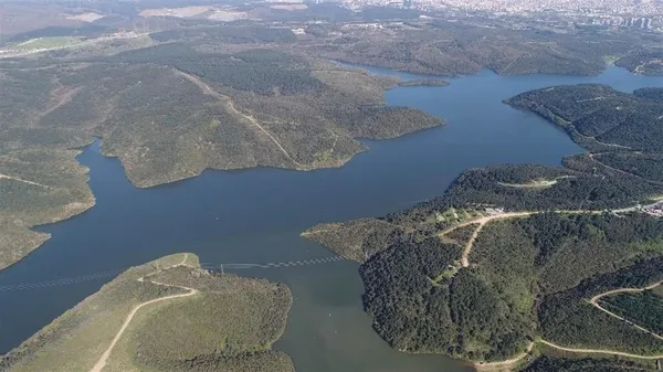 İstanbul'daki barajların doluluk oranı havadan görüntülendi-2