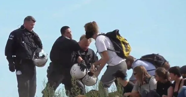 Alman polisinin çevrecilerle kavgası kameralara böyle yansıdı-2