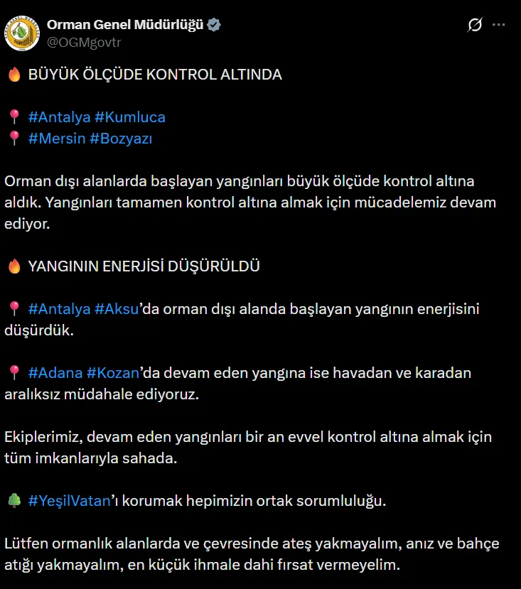 KUMLUCA VE BOZYAZI'DA YANGIN BÜYÜK ÖLÇÜDE KONTROL ALTINDA-1