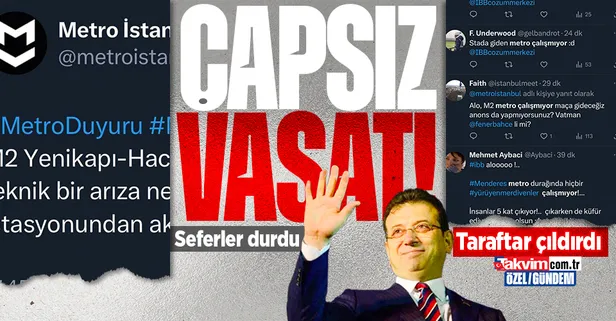 Yılın son derbisi Galatasaray - Fenerbahçe maçı öncesi stada giden metro durdu! Galatasaraylı taraftarlar İmamoğlu'na tepki gösterdi: Çapsız vasat