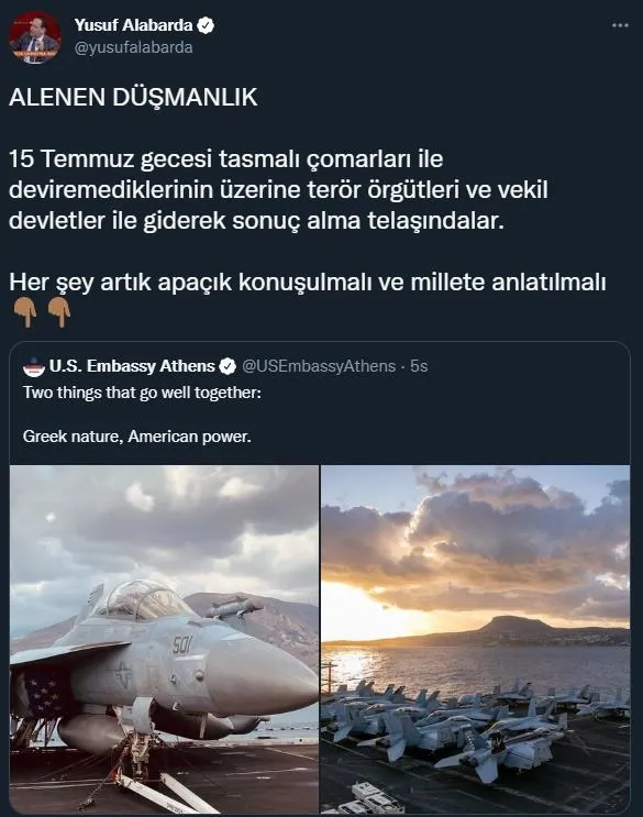 ABD'nin Atina Büyükelçiliğinden skandal paylaşım: "Yunan doğası ve Amerikan gücü"-9