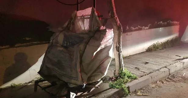 Denizli'de 'Dur' ihtarından kaçan şüpheli, kağıt toplama çuvalında saklanırken yakalandı!