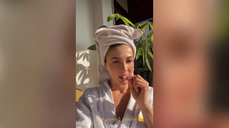 Burcu Özberk’ten bornozlu paylaşım!