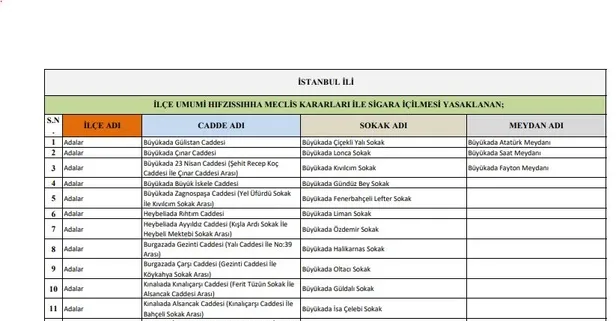 hangi sokaklarda sigara icme yasagi var