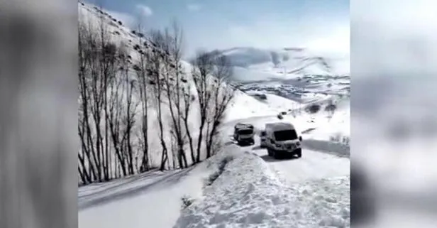 Erzurum’da üçüncü çığ! 10 araç mahsur kaldı