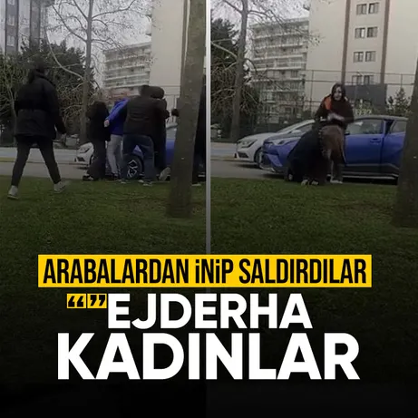 Pendik’te kadınların trafik kavgası kamerada