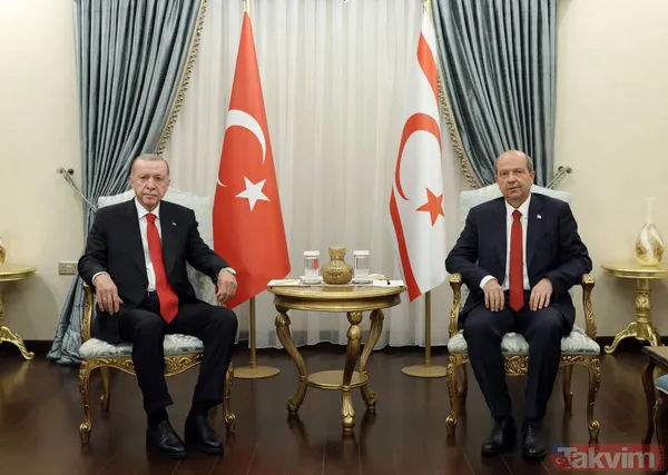 Seçim sonrası ilk yurt dışı ziyareti: Başkan Erdoğan, Kuzey Kıbrıs'ta! Dikkat çeken pankart: Sevdamız Mavi Vatan - 31