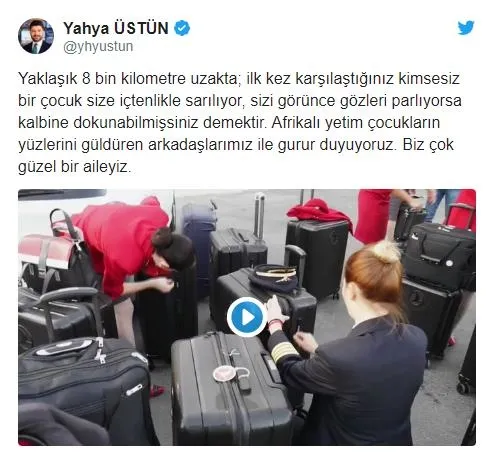 Türk Hava Yolları ailesi Afrika’ya iyiliğe uçtu! Yahya Üstün Twitter hesabından bu sözlerle paylaştı-4