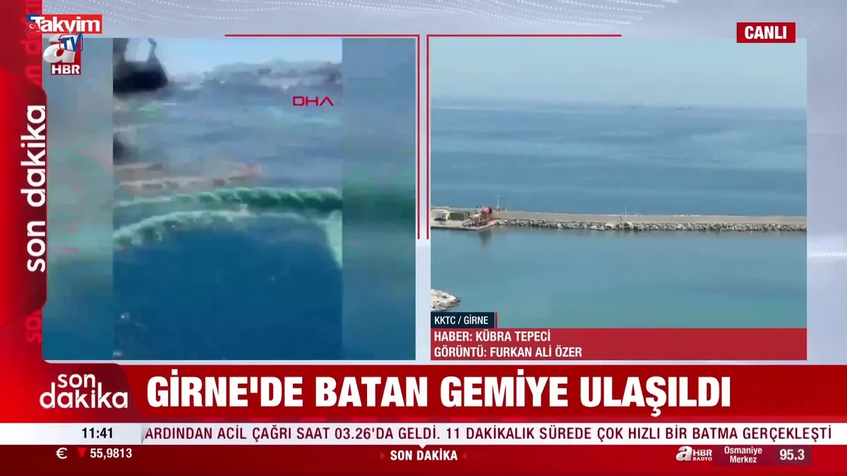 Girne'de batan geminin enkazına ulaşıldı