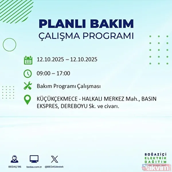 Evde elektrik ne zaman gelir? 11-12 EKİM İLÇE İLÇE LİSTE: İstanbul'da 9 saat yok - 33