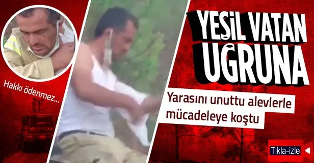 Yaralanan orman işçisi kolunu sarıp görevine koştu