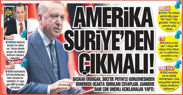Başkan Recep Tayyip Erdoğan Soçi dönüşü uçakta soruları cevapladı! Gündeme dair açıklamalarda bulundu