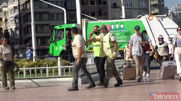 Taksim Meydanı'nda İBB işçileri birbirine girdi! Kürekle vurmaya çalıştı - 4