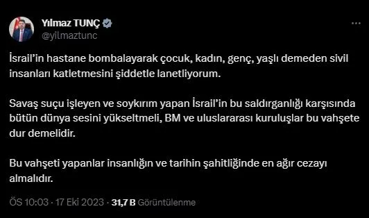 katil-israil-hastanede-yuzlerce-sivili-katletti-baskan-erdogandan-sert-tepki-insani-degerlerden-yoksun-saldiri-1697571682708.jpeg Katil İsrail hastanede yüzlerce sivili katletti! Başkan Erdoğan'dan sert tepki: İnsani değerlerden yoksun saldırılarının son örneğidir-12