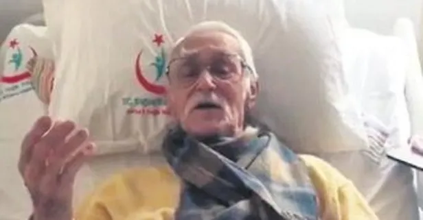 Filiz Akın, Bursa’daki bir hastanede tedavi gören usta oyuncu Eşref Kolçak’ın 92. yaş gününü unutmadı