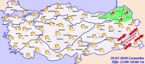 HAVA DURUMU | Meteorolojiden o illere sağanak ve kuvvetli rüzgar uyarısı | 29 Temmuz 2020 hava nasıl olacak?-5