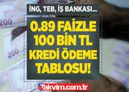 İNG, TEB, Finansbank, İş Bankası 0.89, 0.99 faizle konut kredisi HESAPLAMA! 10 yıl vade ile 100.000, 200.000, 400.000, 500.000 TL için hesaplı tablo!