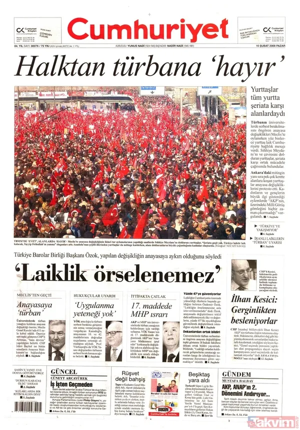 Bu günlere kolay gelinmedi! İşte 2008'de başörtüsüne karşı atılan utanç manşetleri - 7