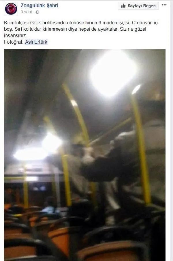 Maden işçileri koltuklar kirlenmesin diye ayakta yolculuk etti-3