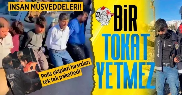 Deprem bölgesinde hırsızlık yapan bir grup, polis ekipleri tarafından kıskıvrak yakalandı