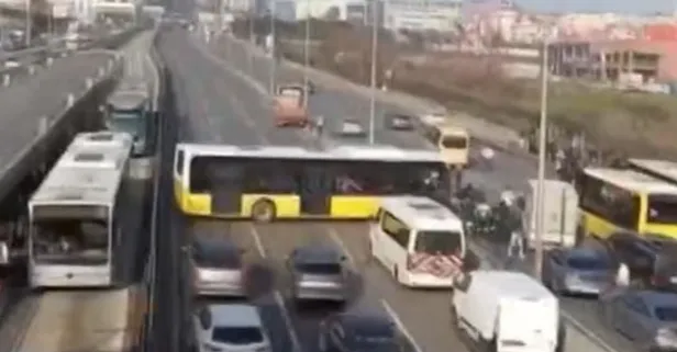 E5'i kilitleyen kaza! İETT otobüsü yolu kapattı ekipler bölgeye sevk edildi