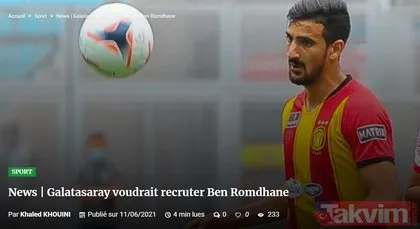 Galatasaray’ın Romdhane teklifi ortaya çıktı! İşte bonservis bedeli