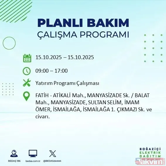 İstanbul Avrupa Yakası Karanlığa Bürünecek! 21 İlçede 9 Saatlik Elektrik Kesintisi - 11