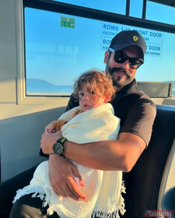 Burak Özçivit küçük oğlu Kerem'i paylaştı! Annesi Fahriye Evcen'den çok babasına benzetildi! Fotoğrafta iki tane Burak var... - 5