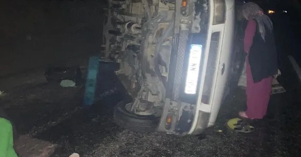Konya’da işçileri taşıyan minibüs devrildi: 12 yaralı