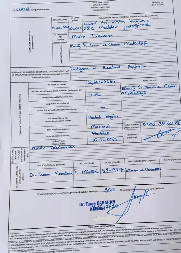 elazig-il-tarim-ve-orman-mudur-yardimcisi-sosyal-medyada-paylastigi-fotograf-sonrasi-maske-takmama-cezasi-yedi-1608126342584.jpg Elazığ İl Tarım ve Orman Müdür Yardımcısı sosyal medyada paylaştığı fotoğraf sonrası maske takmama cezası yedi-2