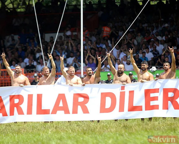 Kırkpınar'da bozkurt selamı: Pehlivanlar A Milli Takımımıza destek verdi - 4