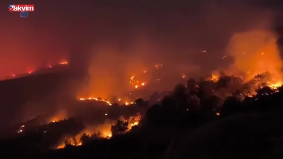 Ödemiş yangını kamerada